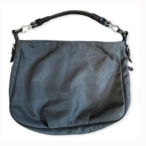 JPK Paris 75 - Slouch Hobo Handbag | Charcoal Gray with Purple Floral Interior